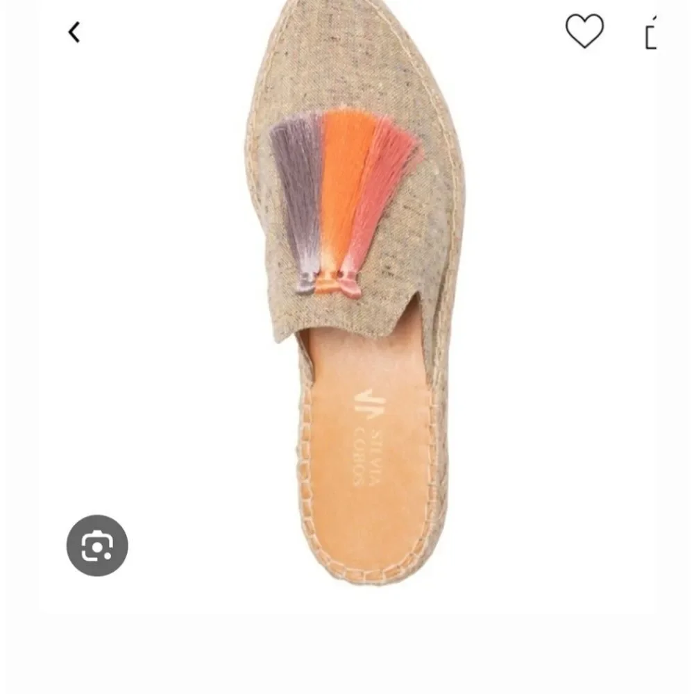 Silvia Cobos Sunrise Mules Espadrille Flats With Tassles Size 8.5